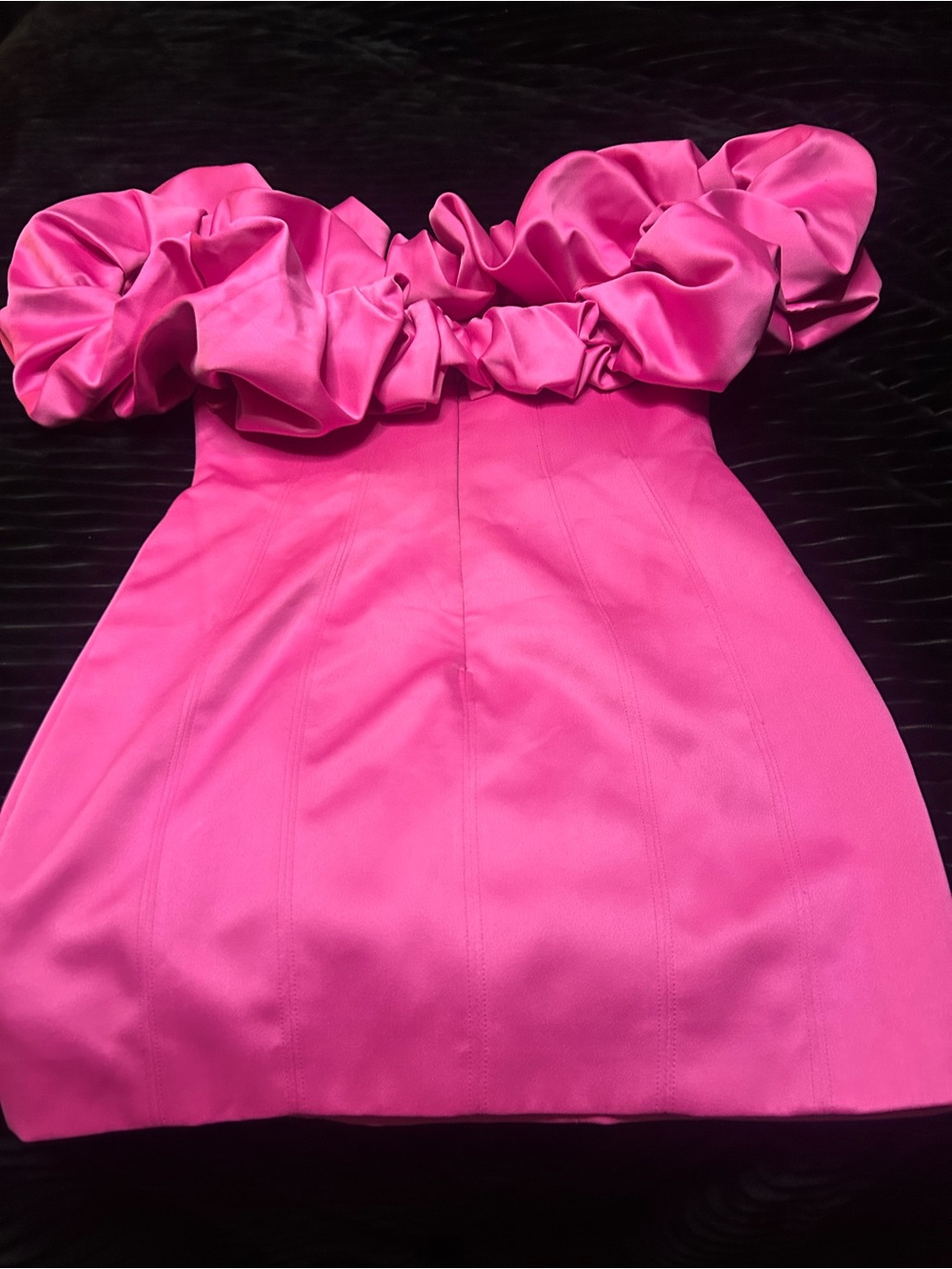 Fashion Nova Hot Pink Ruffle-Trim Midi Dress
